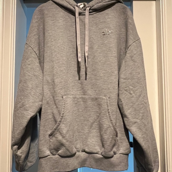 ALO Yoga Gray Pullover Hoodie Sweatshirt - Picture 1 of 3